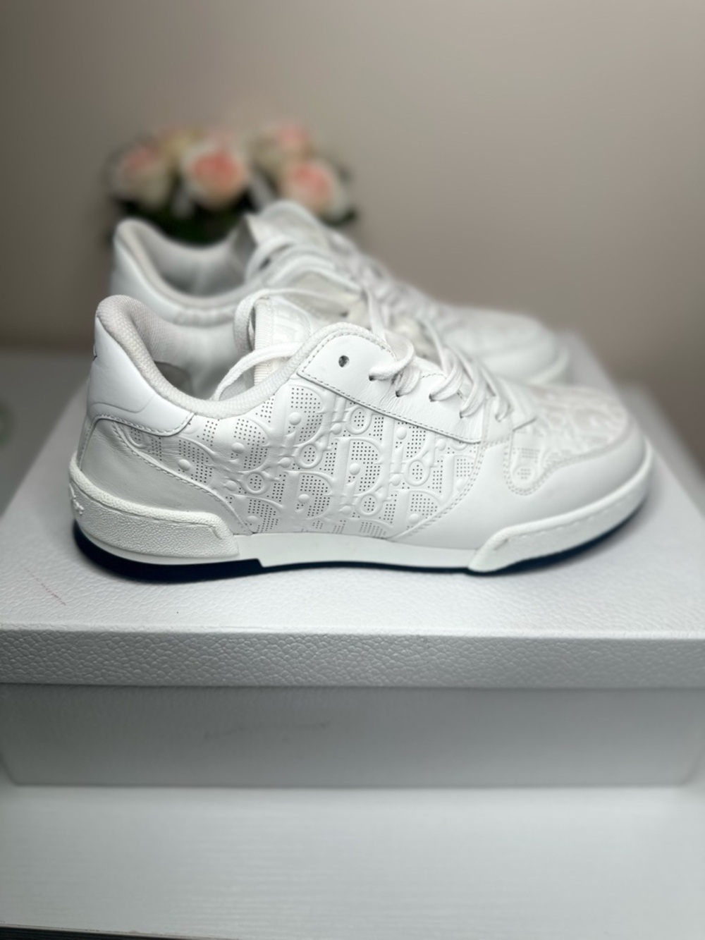 Christian Dior One Sneaker Oblique White Deep Blue Size 37.5 Authentic Luxury - Picture 15 of 16